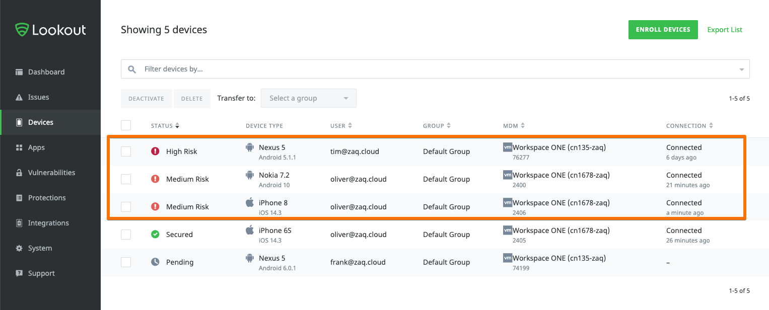 Lookout for Work MTP Integration with Workspace ONE UEM
