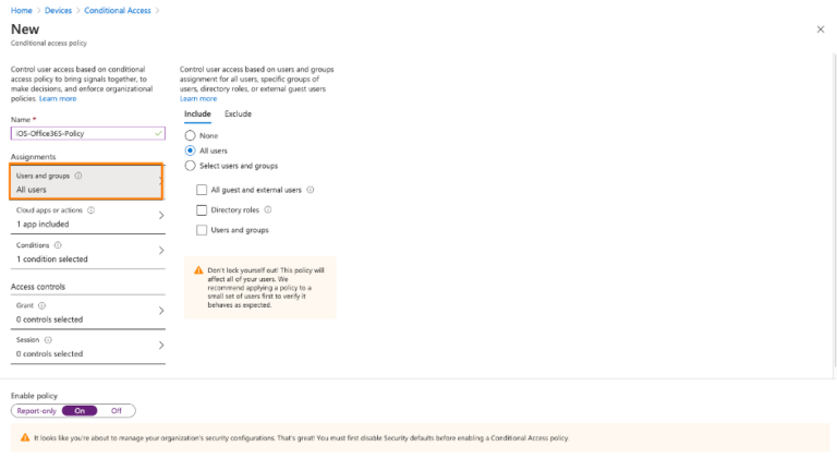 Azure AD Conditional Access device compliance with Workspace ONE