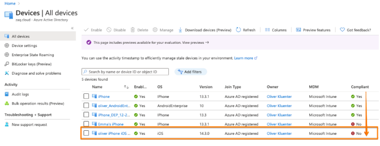 Azure AD Conditional Access device compliance with Workspace ONE