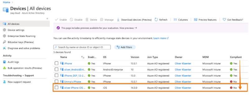 Azure AD Conditional Access device compliance with Workspace ONE